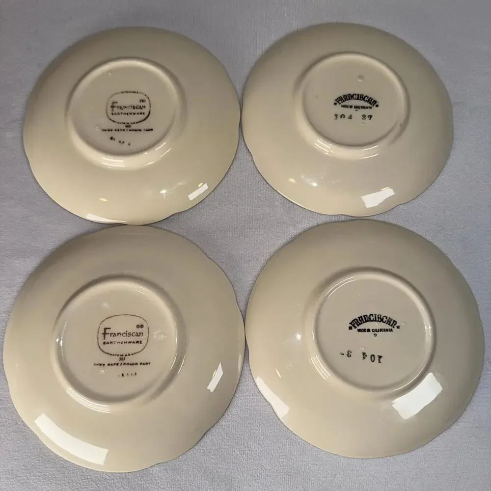 4 Franciscan Desert Rose Cups and Saucers